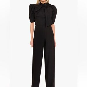 Black Halo Elegant Black Puff Sleeve Jumpsuit